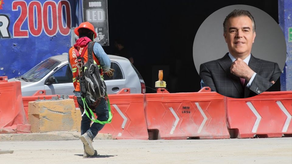Empleado de la construcción en obras del metro de Monterrey