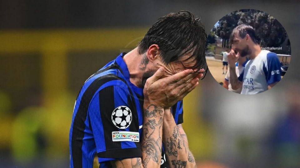 Francesco Acerbi encaró a un aficionado de PSG tras recordarle la goleada en la Final de la Champions League