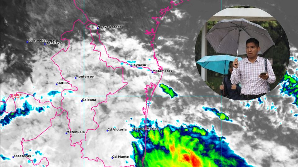 Imagen del radar meteorológico en el noreste de México