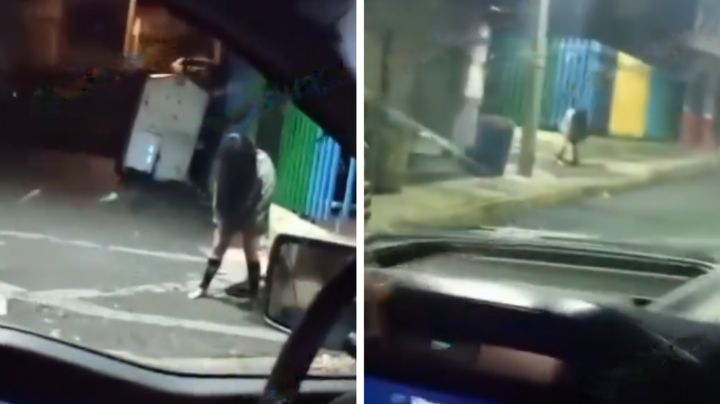 Policías graban a 'extraña' mujer en calles de Xochimilco, en la CDMX