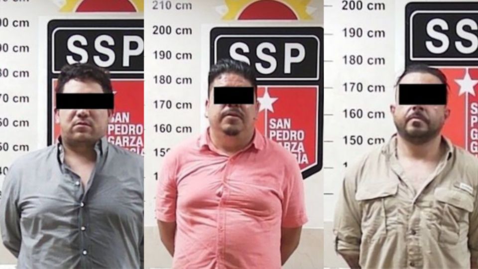Los tres hombres detenidos con arma en San Pedro.