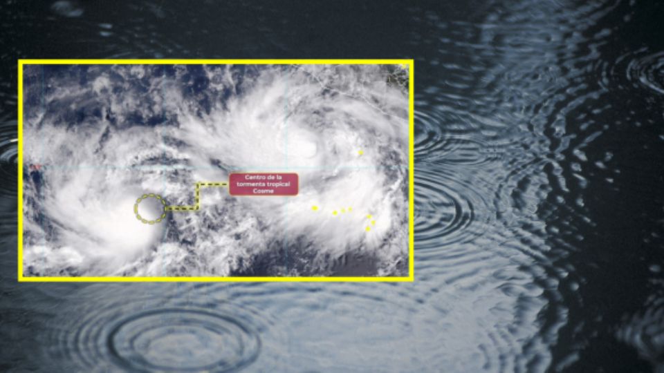 Imagen satelital de la tormenta tropical Cosme.