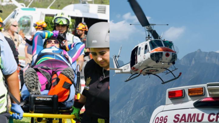 Rescatan a mujer herida en el Pico UDEM en Santa Catarina