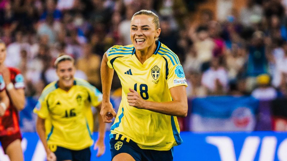 Las jugadoras suecas festejan el triunfo histórico ante Alemania.