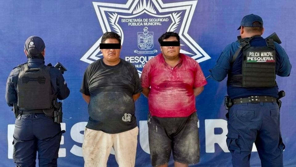Hombres detenidos en la colonia La Ladrillera.