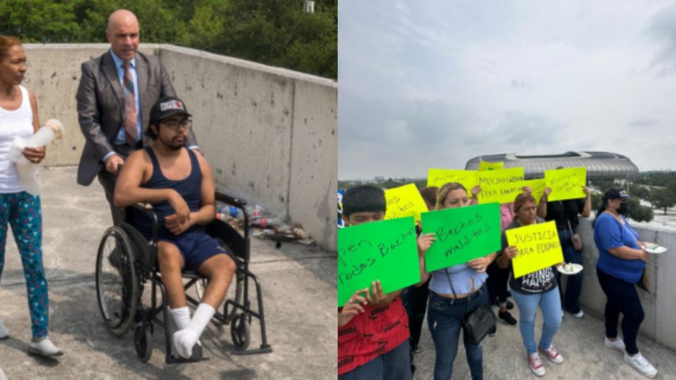Protesta en el Estadio de Rayados.