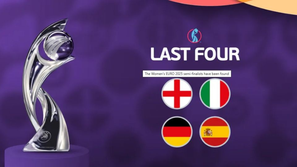 Están listas las cuatro mejores de la Eurocopa Femenil, ¿Quiénes llegaran a la gran final?