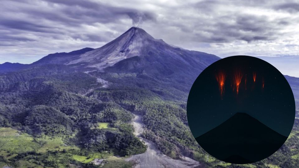 Captan destellos rojos en el volcán de Colima