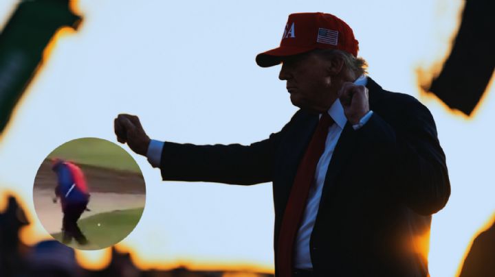 Donald Trump, captado haciendo trampa durante juego de golf en Escocia | VIDEO