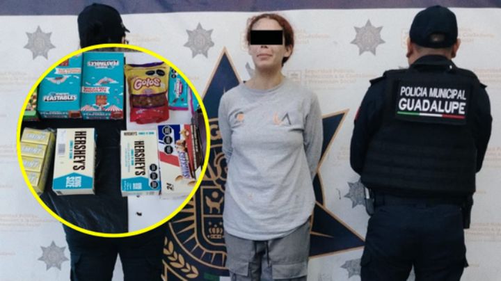 Pareja intenta robar 180 chocolates; hombre huye y solo detienen a la mujer