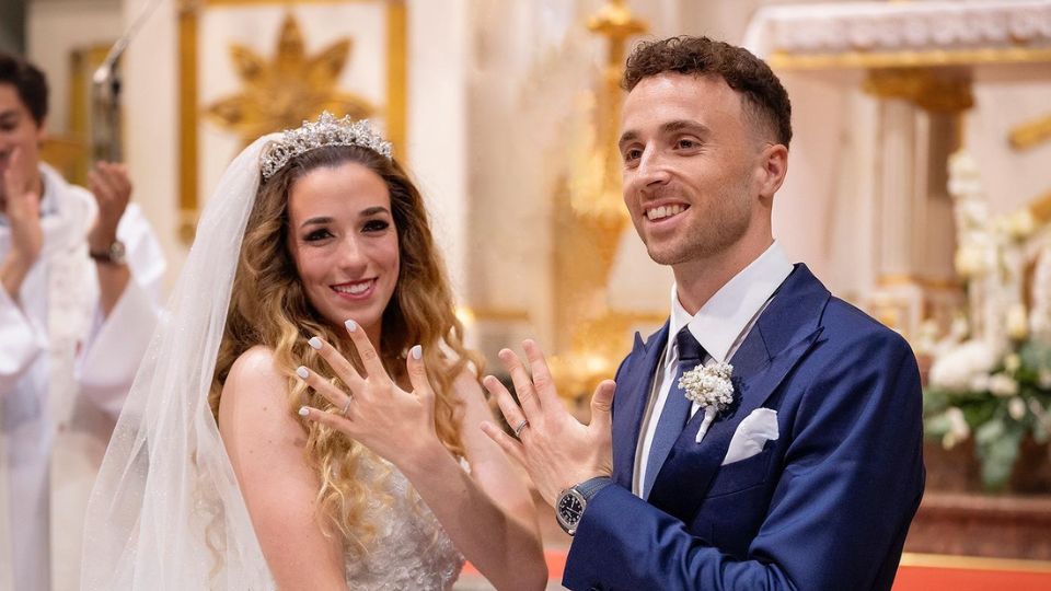 Diogo Jota en la boda junto a su pareja Rute | X / @DiogoJota18
