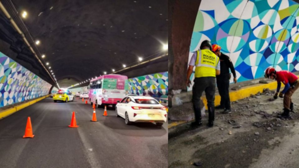 Autoridades revisando el túnel de la Loma Larga.