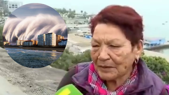 Es algo que nunca he visto: Abuela peruana lleva su nieto a la playa para ver tsunami juntos