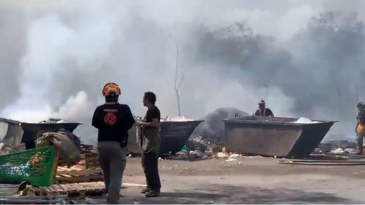Se incendia lote baldío en Guadalupe; hierba, cartón y madera propiciaron el fuego
