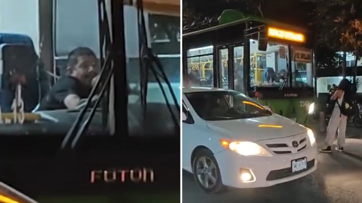 Valiente protesta: Estudiante de la UANL detiene camión por ignorarla