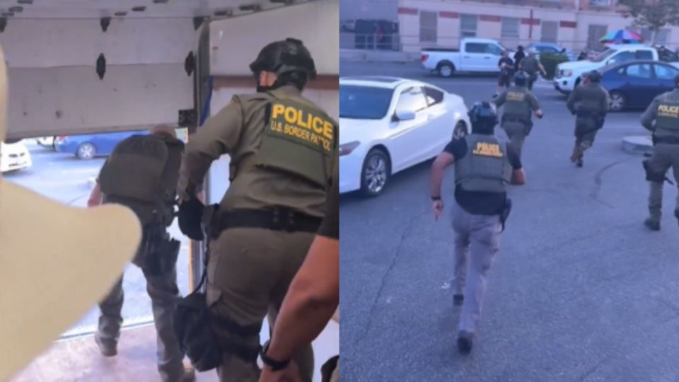Momento de la redada migratoria en Los Ángeles.