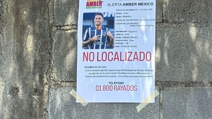 Aficionados de Rayados lanzan 'Alerta Amber' para encontrar a Lucas Ocampos