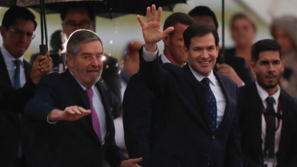 Marco Rubio a su llegada a México.