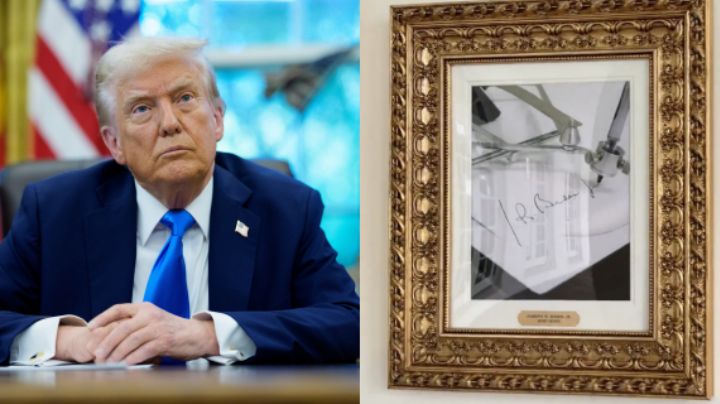 Trump retira cuadro de Joe Biden en la Casa Blanca y pone firma automática del expresidente