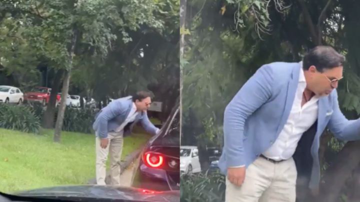 Hombre detiene el tráfico por retar a otro a pelear en CDMX; lo apodan 'Lord Bájate'