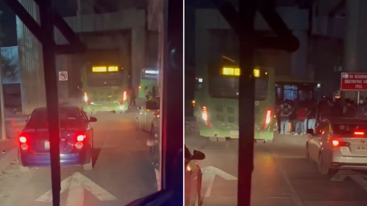 Camión intenta ganarle paso al tren y queda varado en Monterrey; pasajeros huyen despavoridos