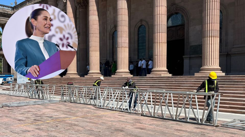 Instalación de templete en la Macroplaza