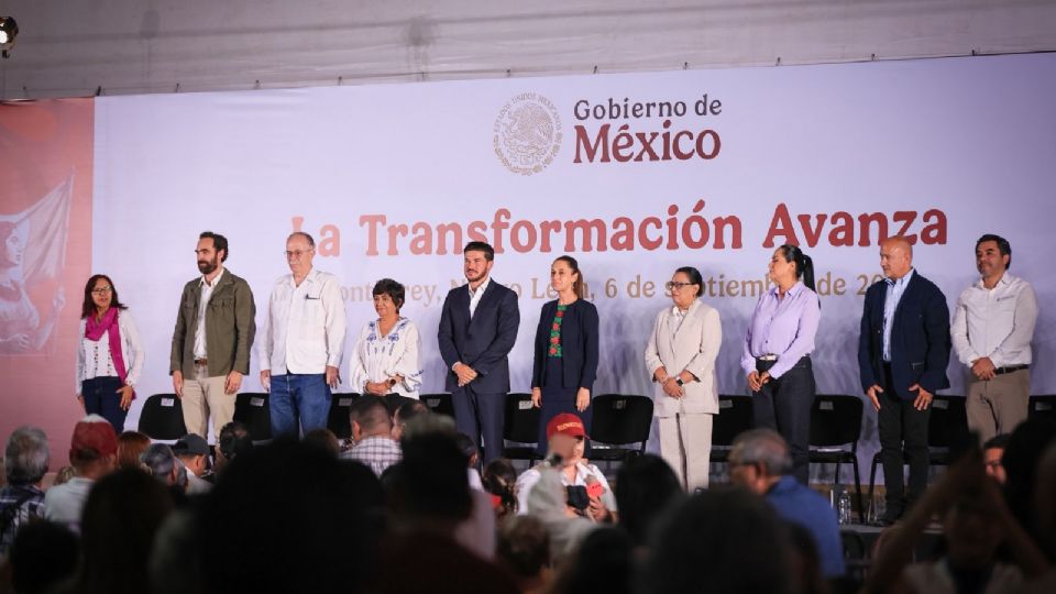 La presidenta de México, Claudia Sheinbaum junto al gobernador de Nuevo León Samuel García.