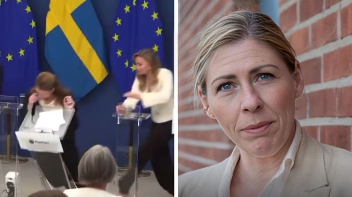 Video: Se desmaya ministra sueca de Salud en su primera conferencia