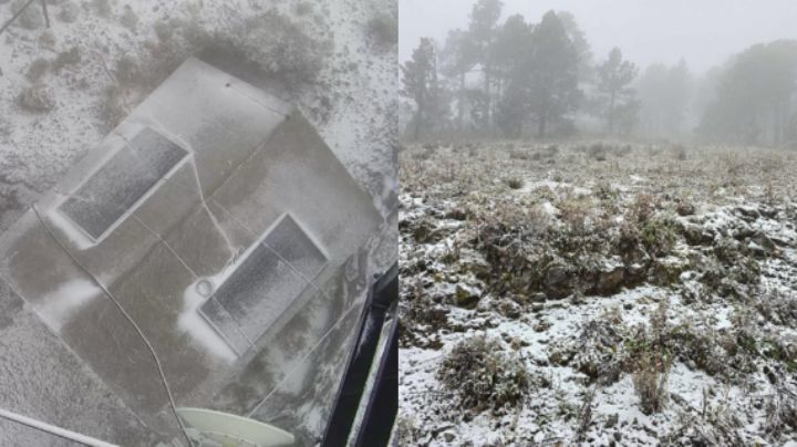 Frente frío 27 causa la primera nevada de la temporada en Galeana