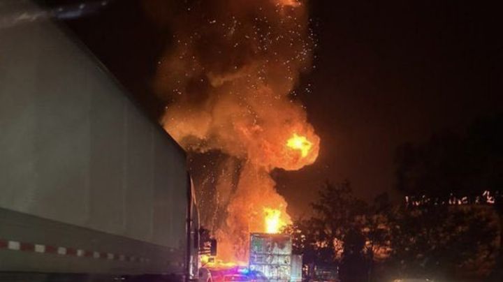 Explota pipa de gas LP en autopista México-Querétaro