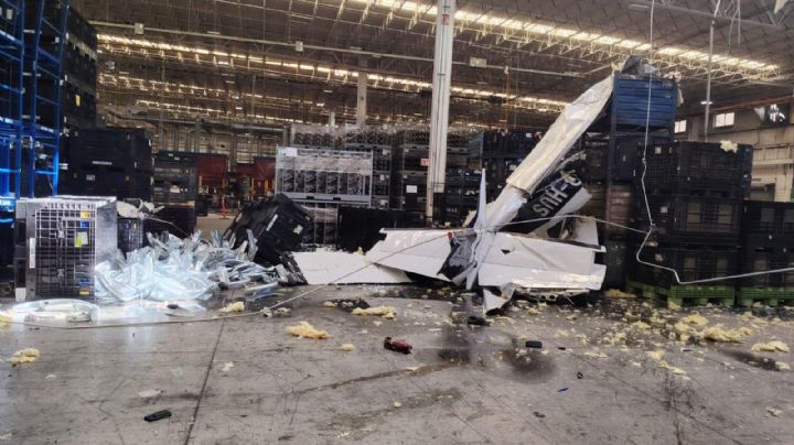 Avioneta se desploma sobre empresa en Ramos Arizpe y deja dos heridos