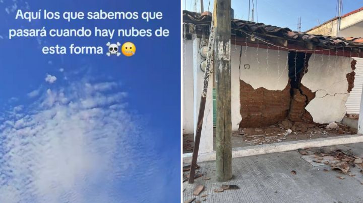 ¿Presagio? La curiosa formación de nubes que captaron horas antes del sismo