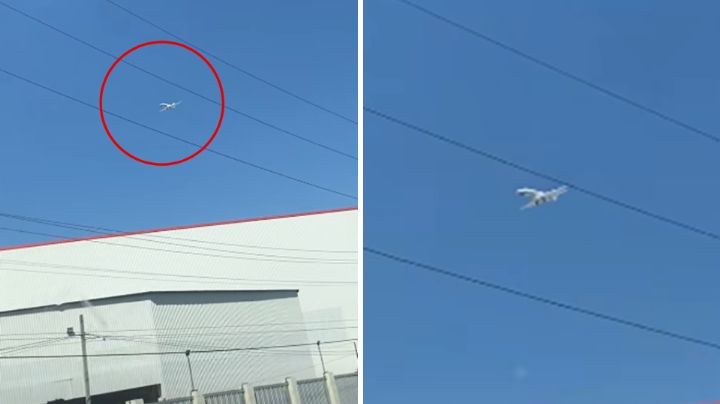 ¿Fallo en la matrix? Captan avión 'flotando' mientras sobrevolaba Ciénega de Flores