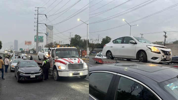 Múltiples choques y carambolas provocan trafico en Monterrey