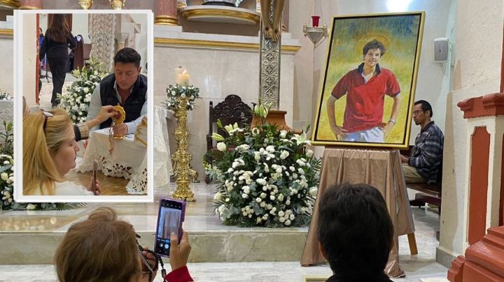 Reliquia de San Carlo Acutis llega a Santiago, NL y reúne a cientos de fieles