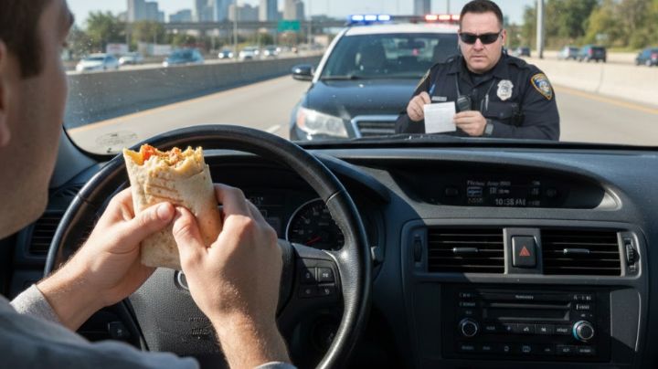¿Me pueden multar por ir comiendo mientras manejo en Nuevo León? Esto dice la ley