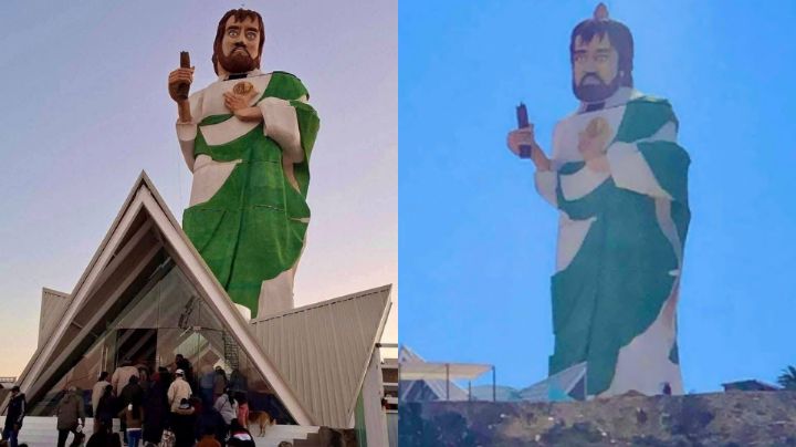 Escultura de San Judas Tadeo en Puebla se vuelve viral por su diseño