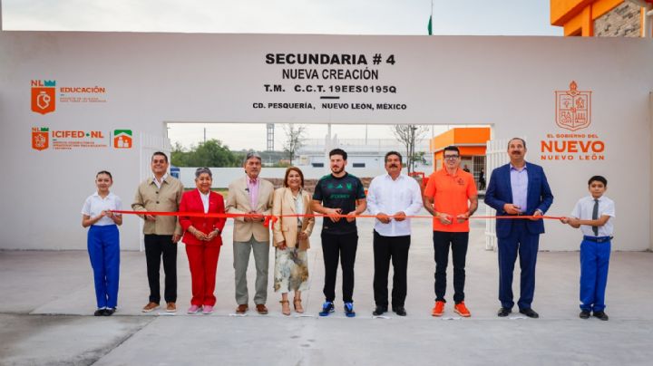 Inaugura Samuel García la Secundaria General No. 4 en Pesquería