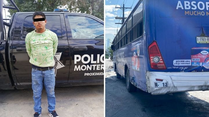 Detienen a hombre por asaltar camión urbano en Monterrey