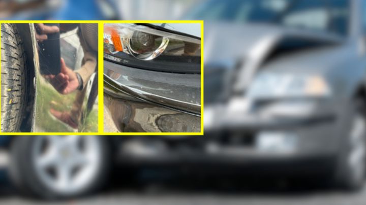 Exhiben a aseguradora por dejar auto en mal estado tras choque en Monterrey