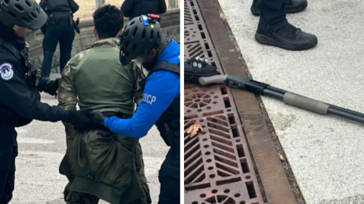 Detienen a hombre armado con una escopeta tras correr hacia el Capitolio