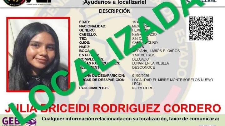 Hallan con vida a Julia Briceidi, menor desaparecida en Montemorelos