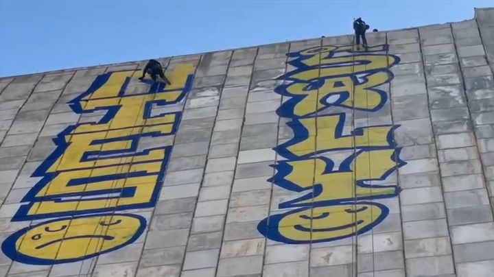 Detienen a pareja por realizar grafiti en Presa Rompepicos