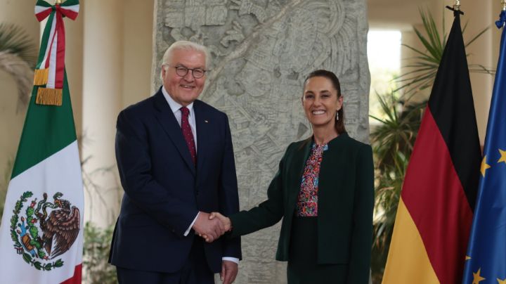 Recibe Sheinbaum a presidente de Alemania en Museo Maya de Cancún