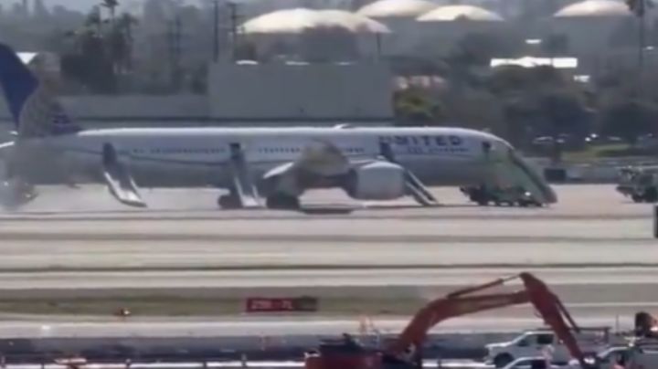 Avión de United Airlines aterriza de emergencia en Los Ángeles; desalojan a 180 pasajeros