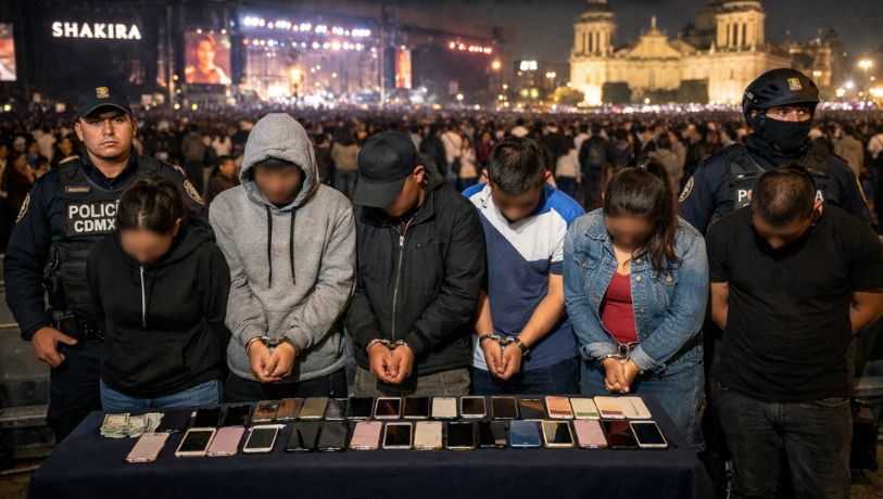 Detienen a 6 personas por robar celulares durante concierto de Shakira en el Zócalo