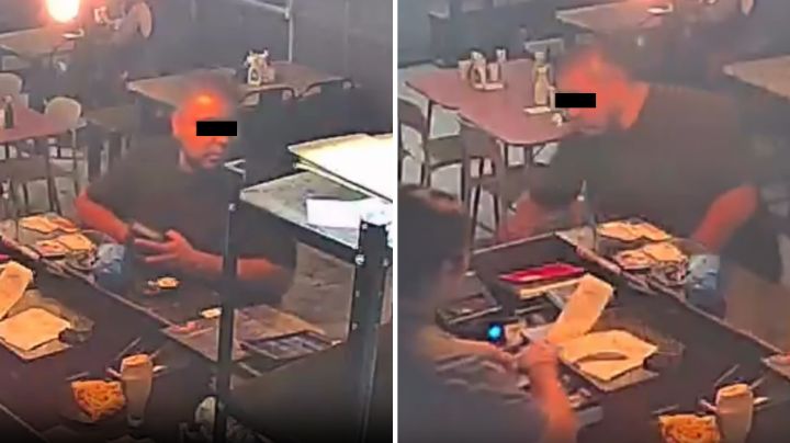 Video: Hombre roba celular a mesero tras engañarlo con un vaso de agua en Cadereyta