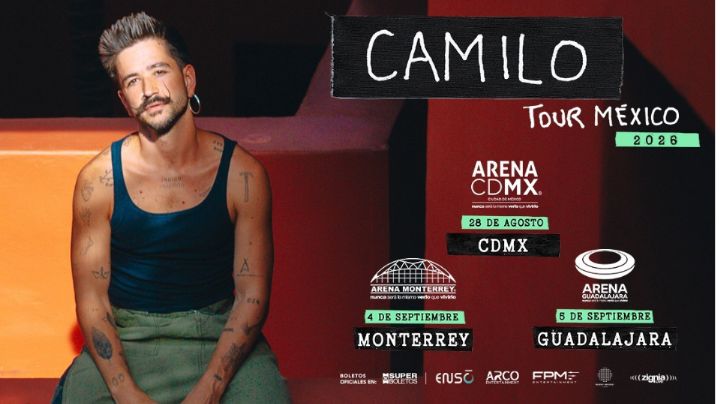 Camilo anuncia gira en México 2026 y Monterrey será una de sus paradas clave