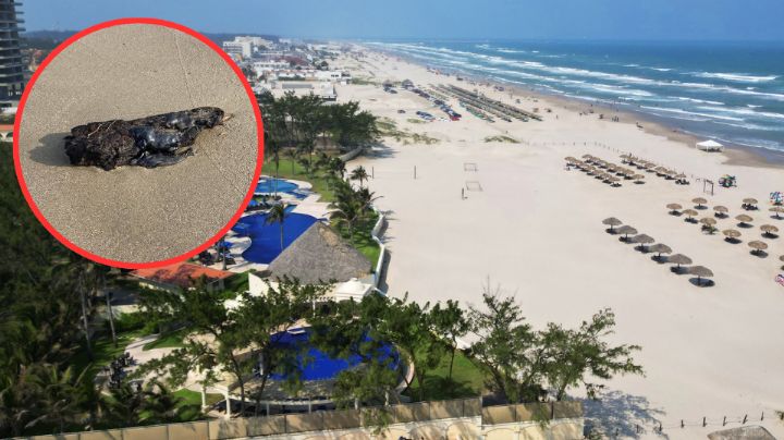A días de las vacaciones, aparece chapopote en playa Miramar de Tamaulipas