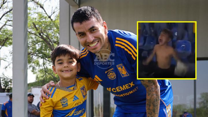 Conoce “Davidcito” a sus ídolos de Tigres tras hacerse viral por su festejo
